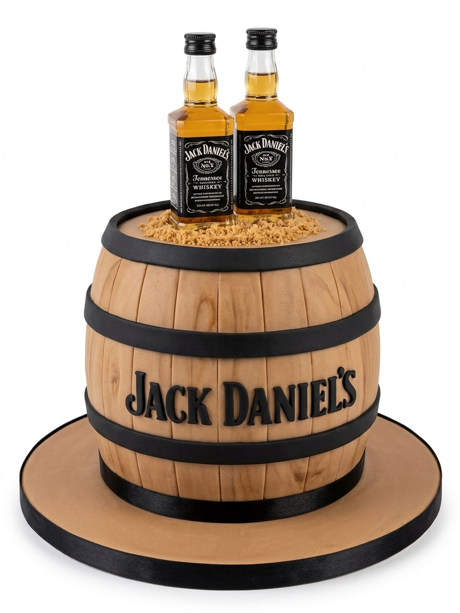 Jack Daniels Whiskey Barrel Birthday Cake