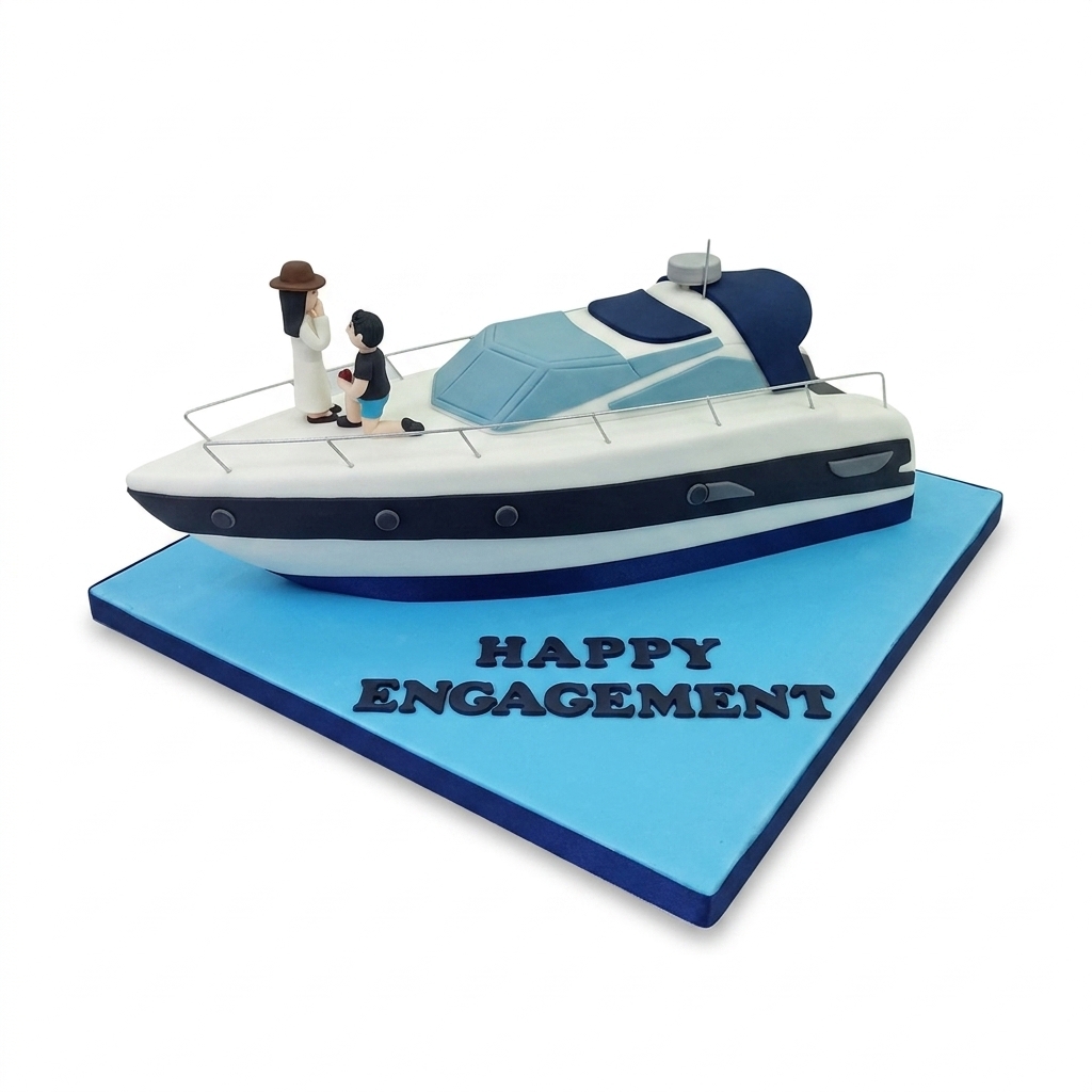 Luxury Yacht Engagement Cake