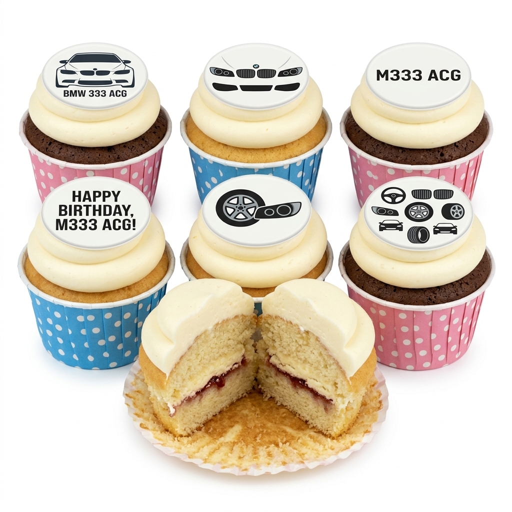 BMW Car Theme Birthday Cupcakes