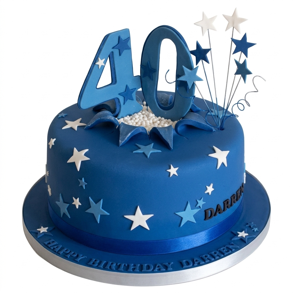 Starry Sky Custom Age Birthday Number Cake