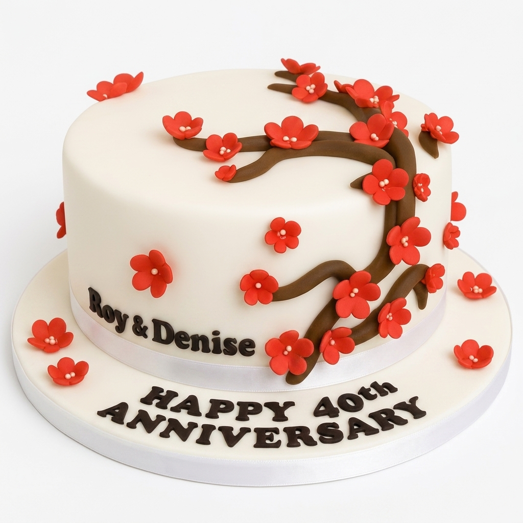 40th Anniversary Floral Cake
