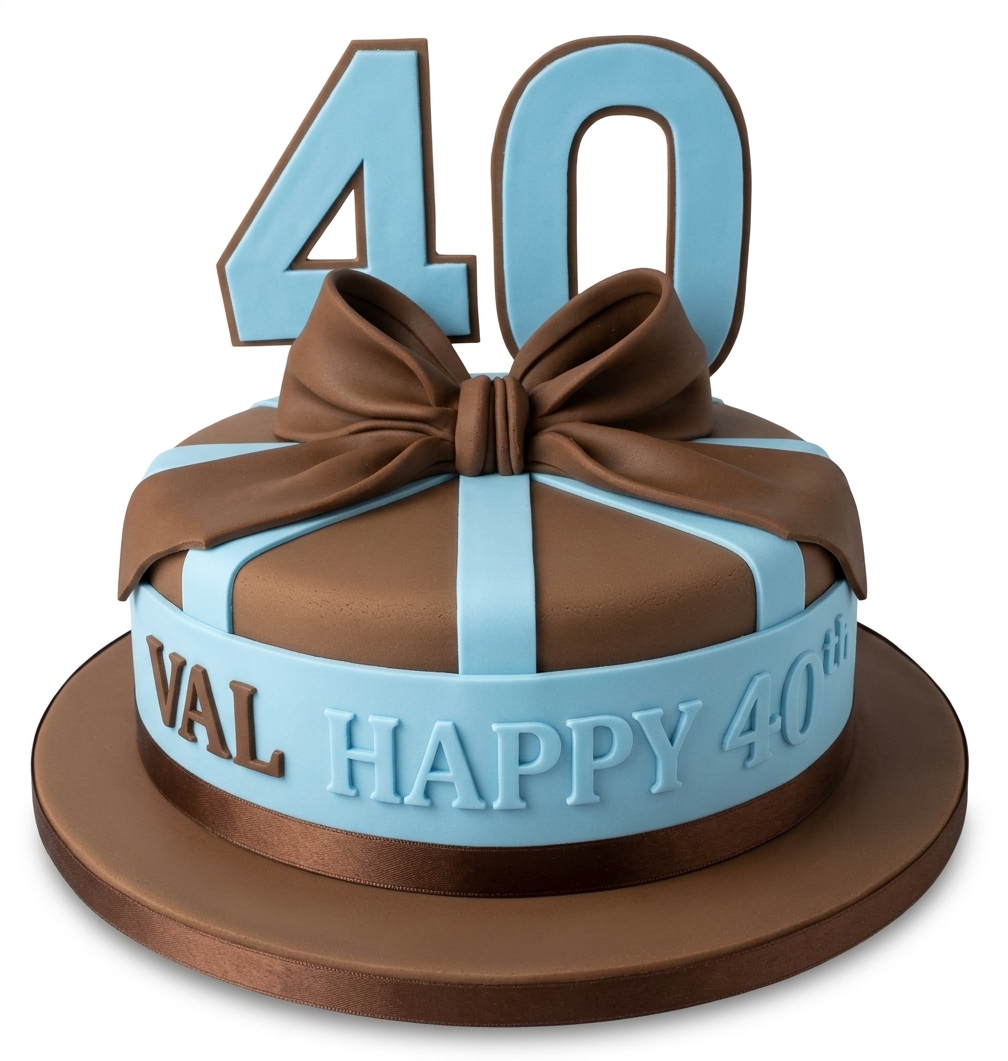 Personalised Gift Box Birthday Cake with Custom Age Topper
