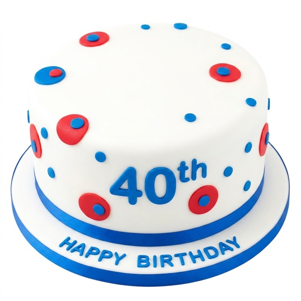 Modern Dots Custom Age Birthday Cake