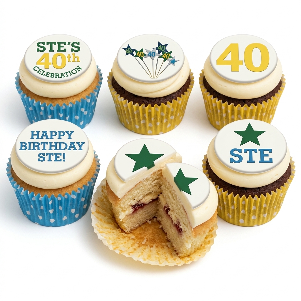 Personalised Stars Birthday Cupcakes with Custom Age