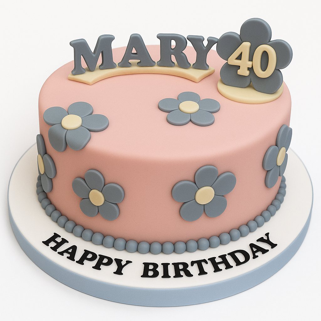 40th Happy Birthday Cake For Women
