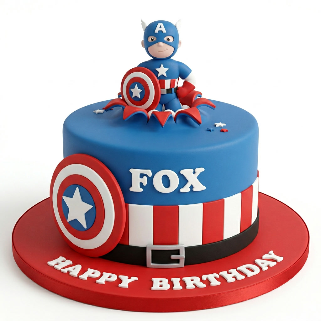 Captain America Birthday Cake