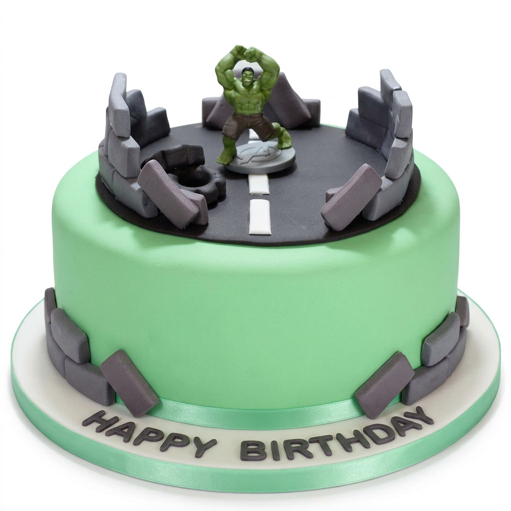 Hulk Smash Birthday Cake