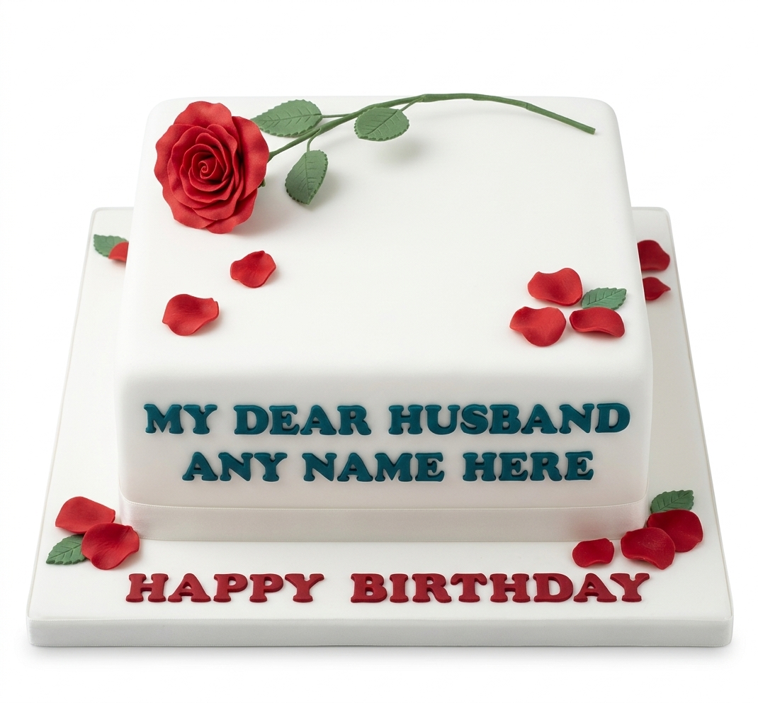 Rose Birthday Cake for Him with Personalised Message