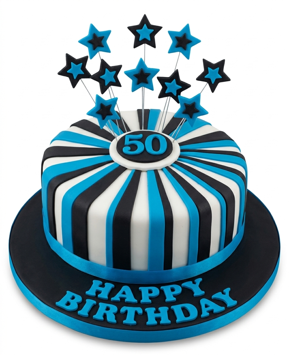 Modern Stars Birthday Cake