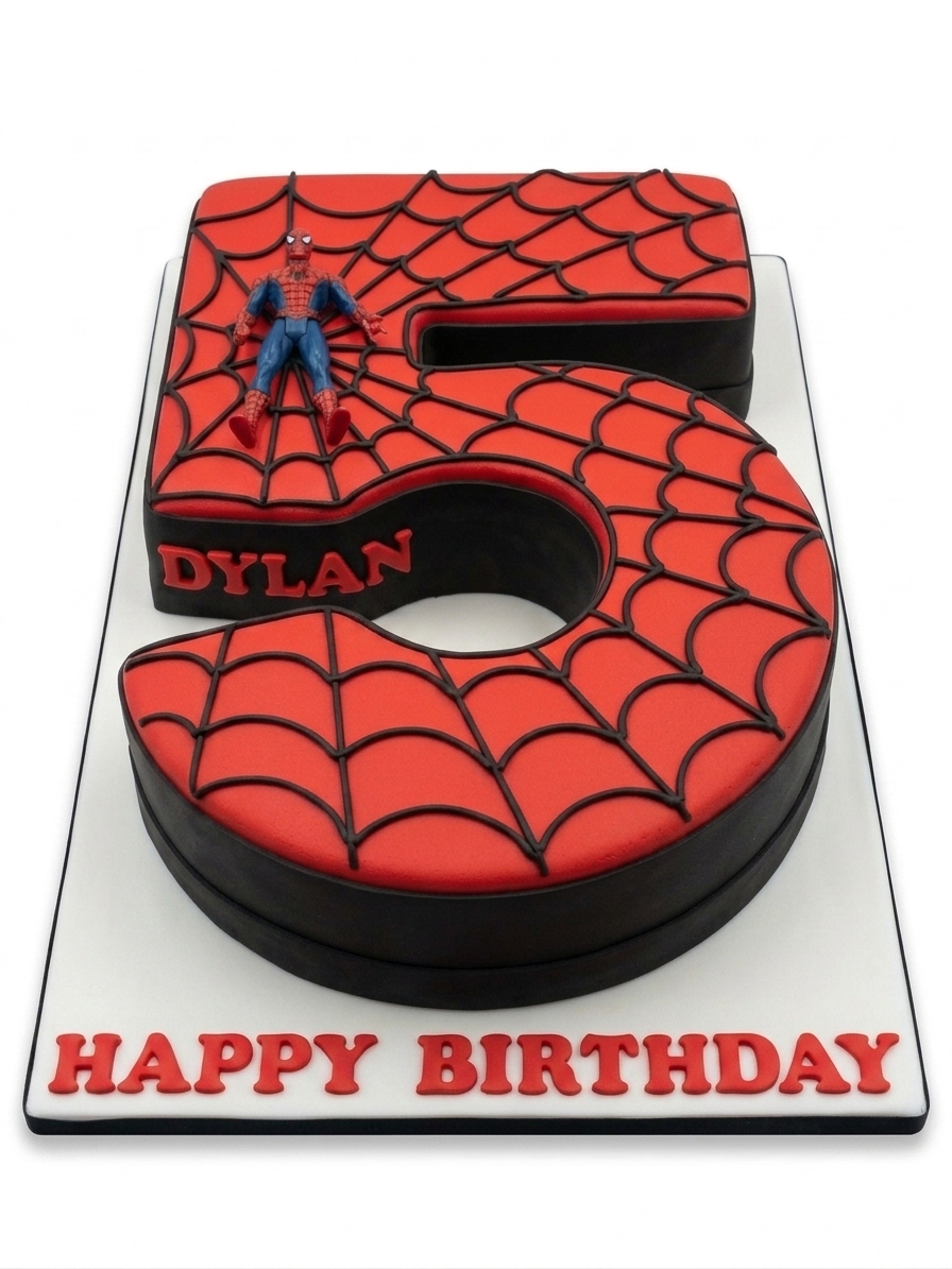 Spider-Man Number Birthday Cake