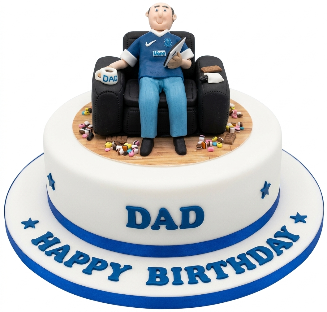 Everton Football Fan Birthday Cake for Dad