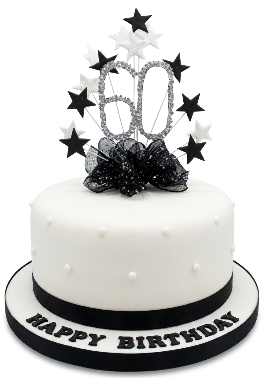 Elegant Star Custom Age Birthday Cake