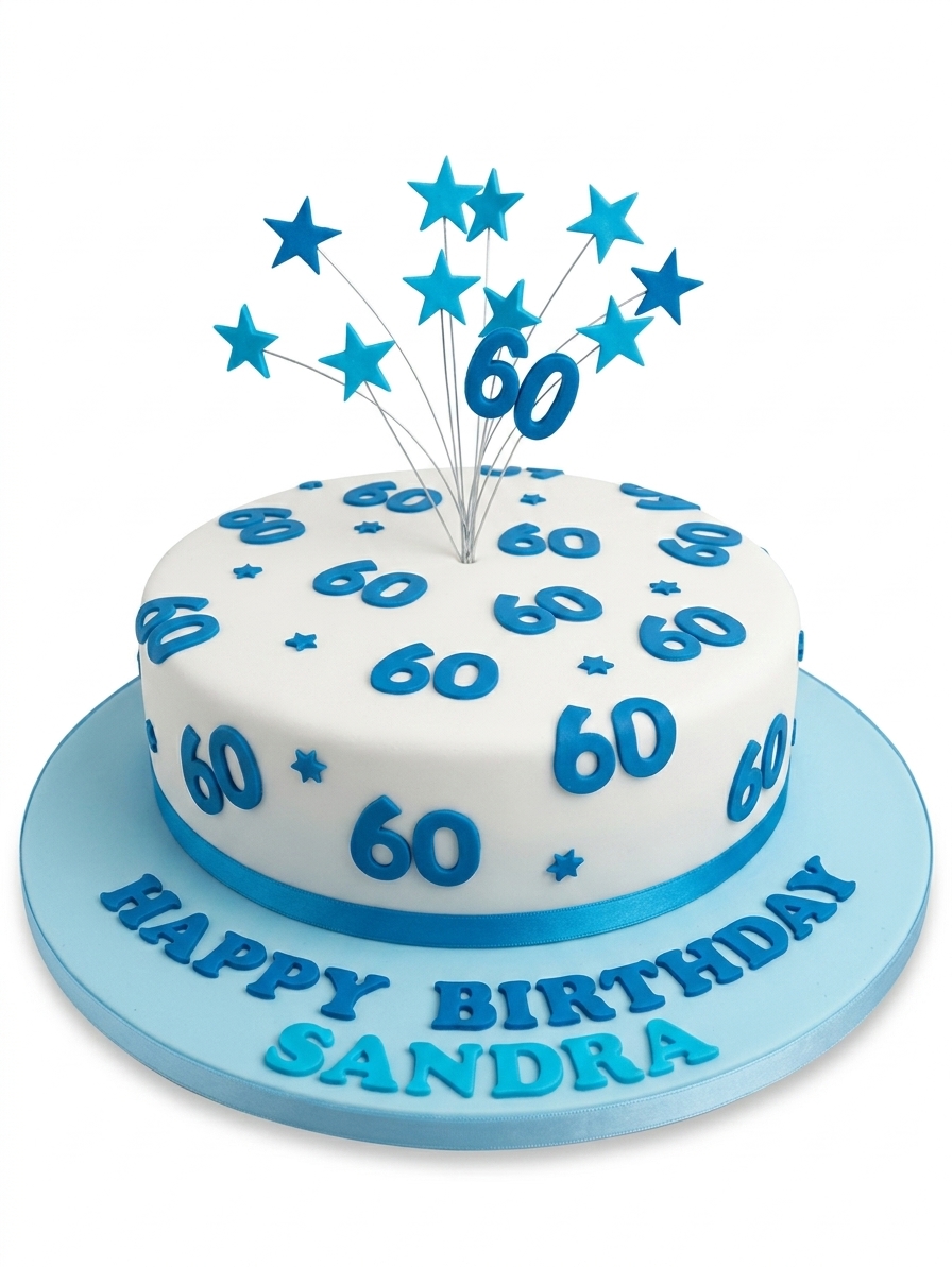 60th Birthday Stars Celebration Cake