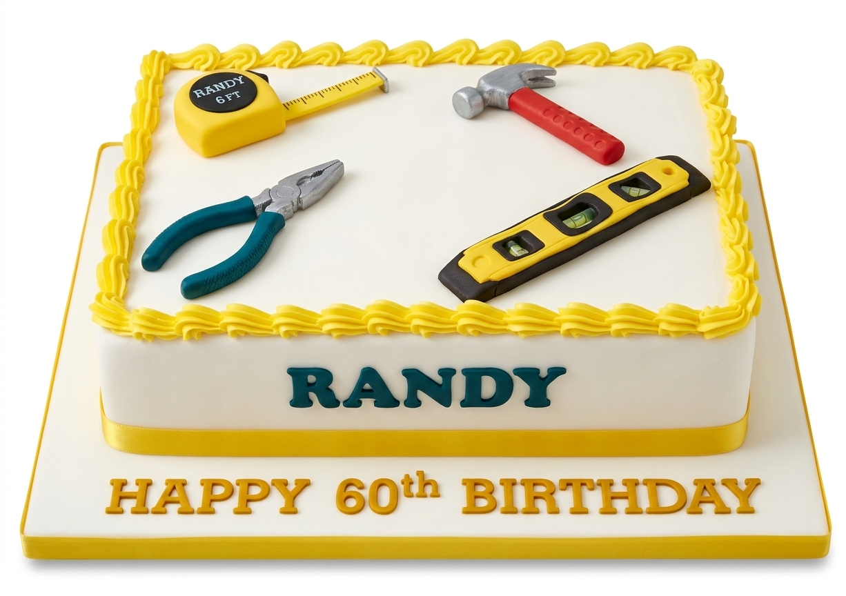 Tools Theme Birthday Cake for Men