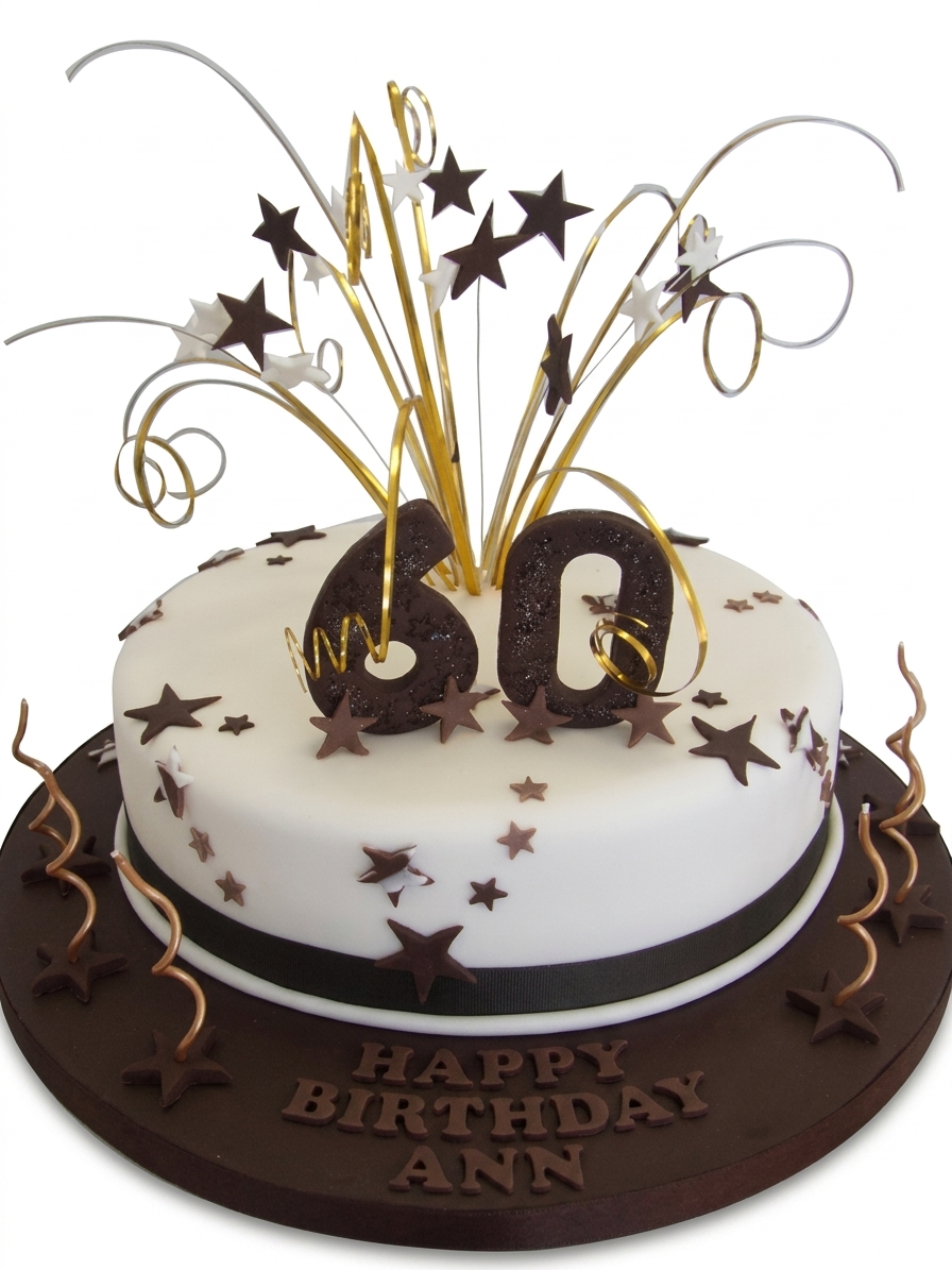 Star Burst Birthday Cake with Custom Age