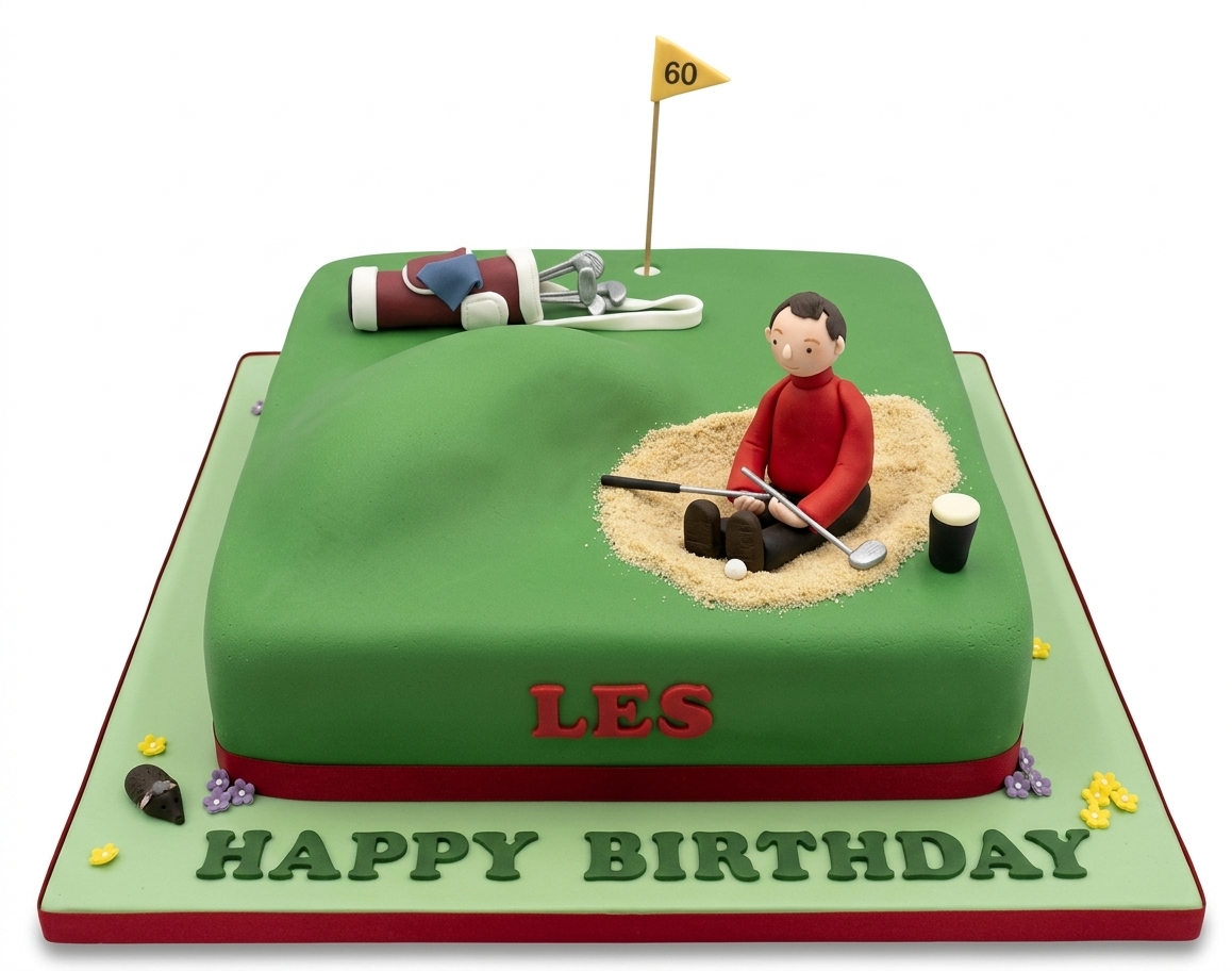 Golf Birthday Cake for Men with Custom Age
