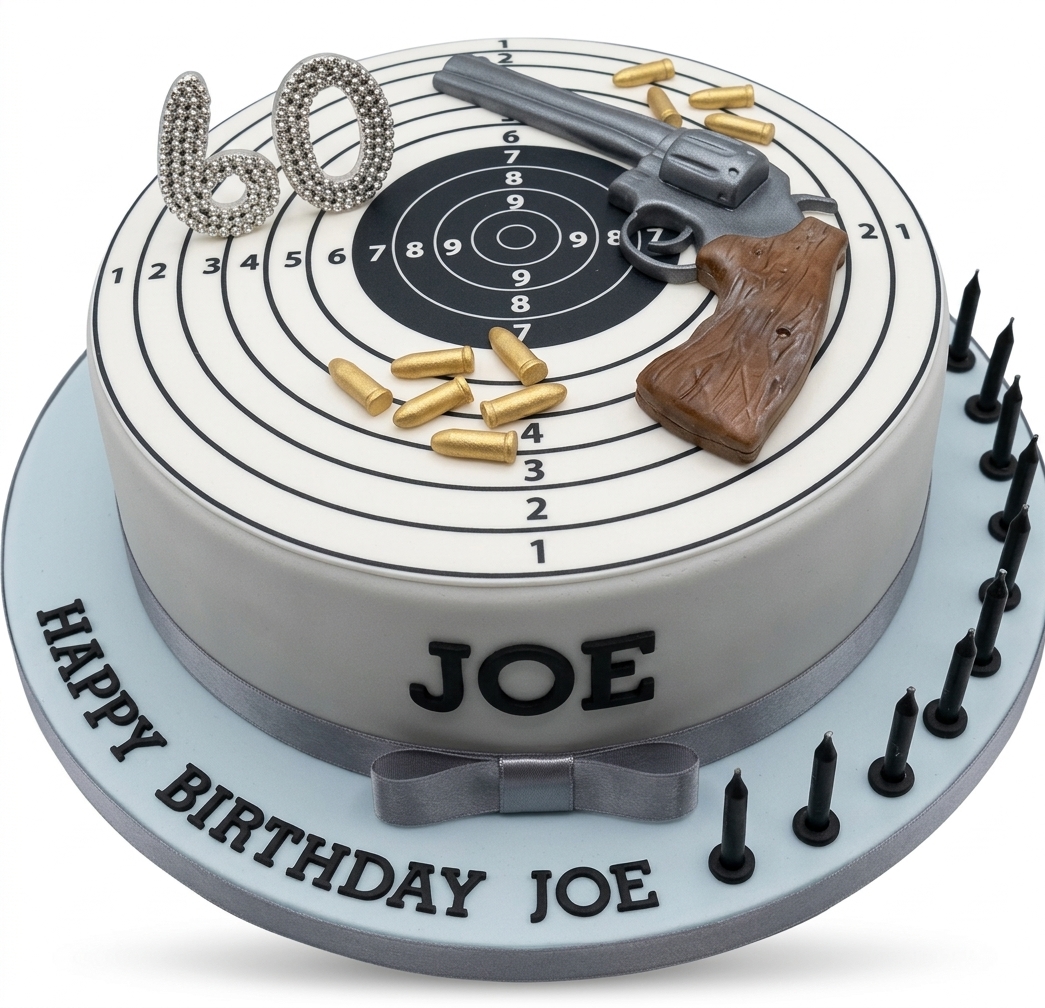 Shooting Range Target Birthday Cake