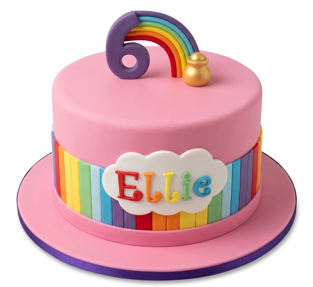 Vibrant Rainbow Birthday Cake for Girls