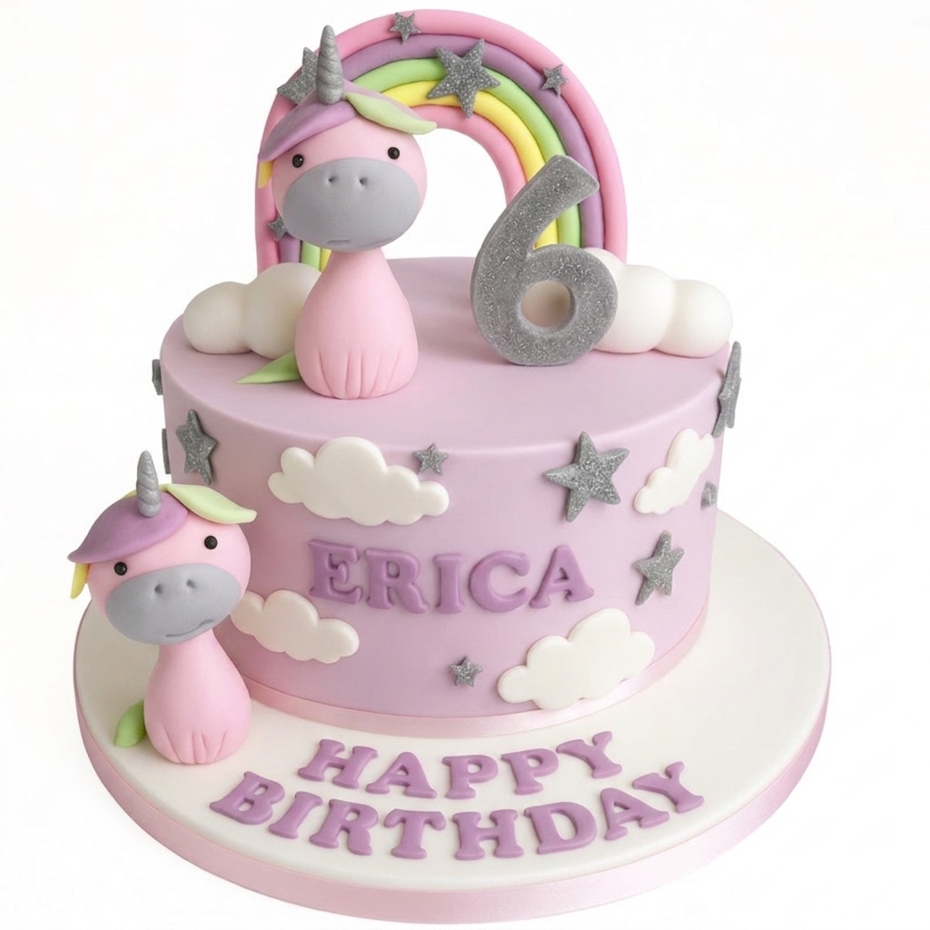 Unicorn Rainbow Birthday Cake for Girls