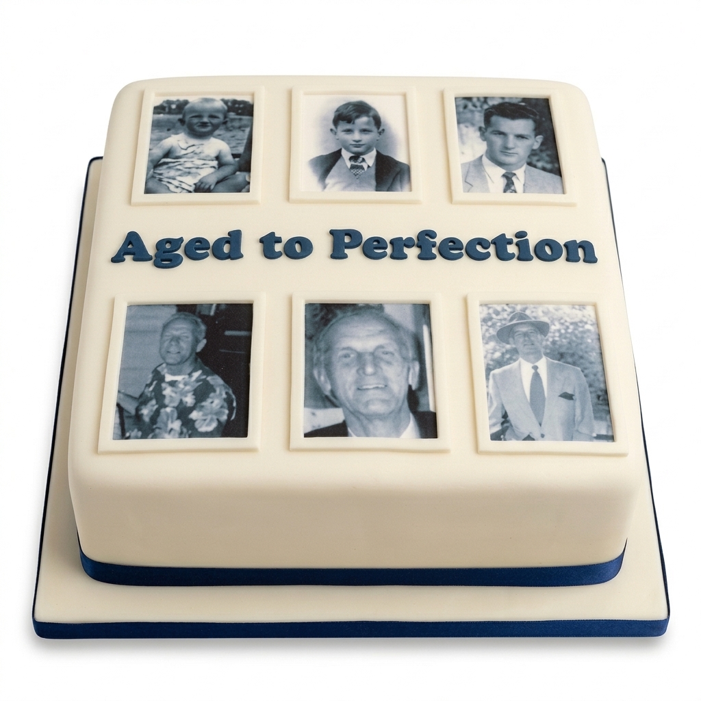 Personalised Photo Birthday Cake - Aged to Perfection
