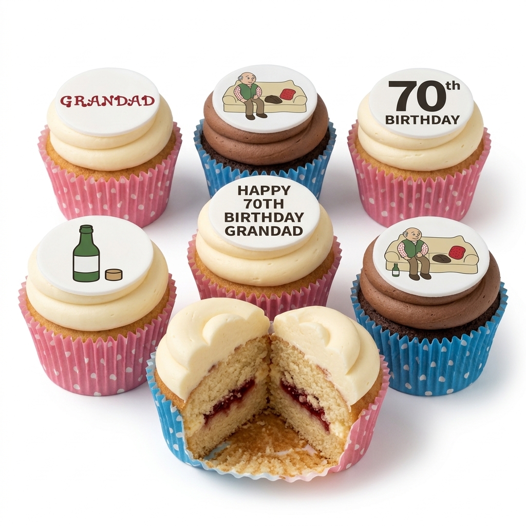 Grandad's 70th Birthday Cupcakes