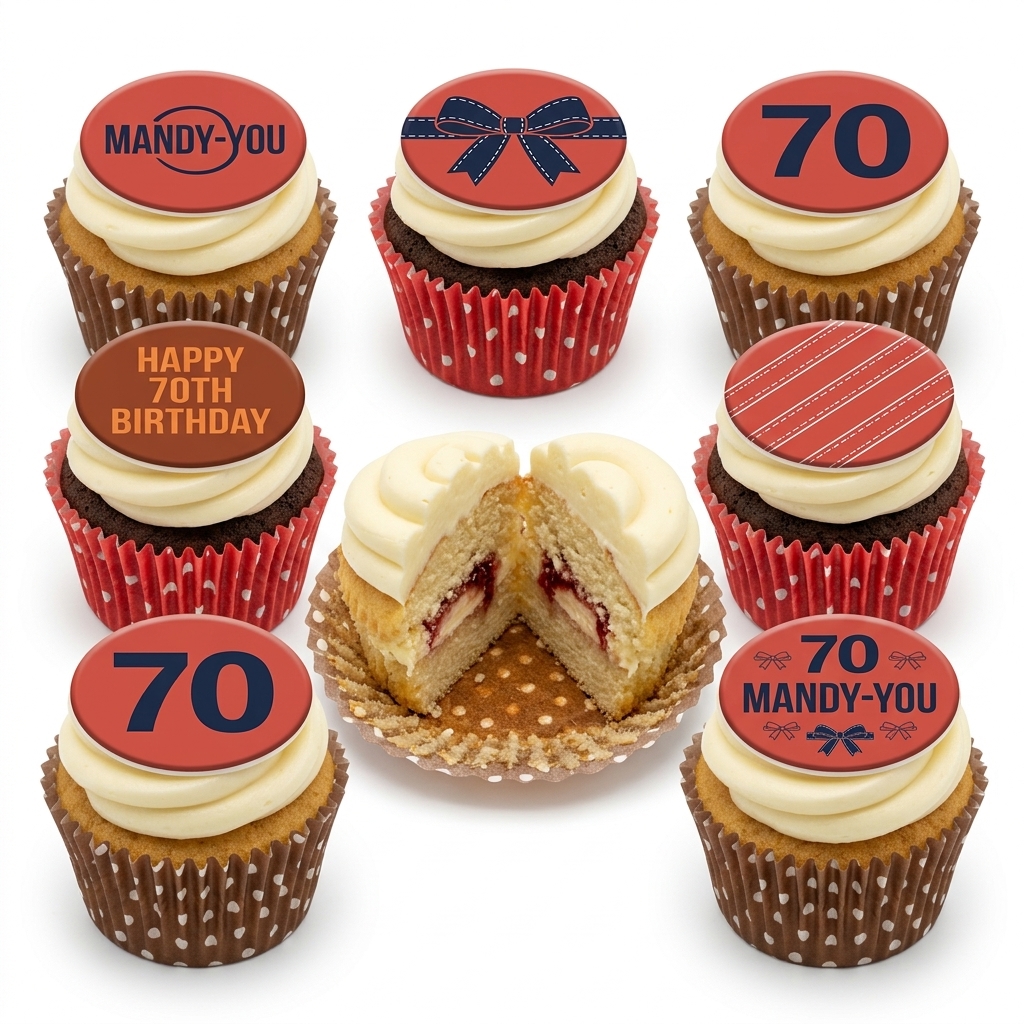 Birthday Cupcakes for Her with Custom Age Toppers