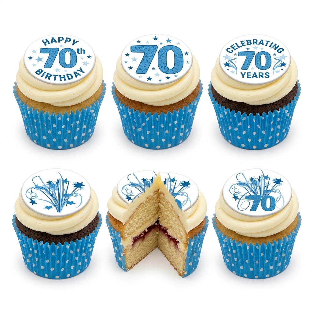 70th Birthday Celebration Cupcakes