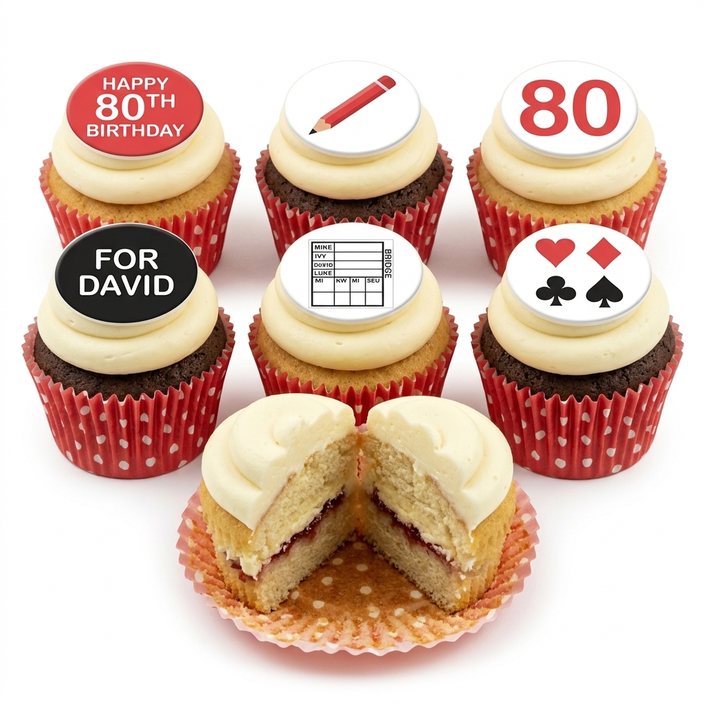 Bridge Theme Birthday Cupcakes with Custom Age Topper