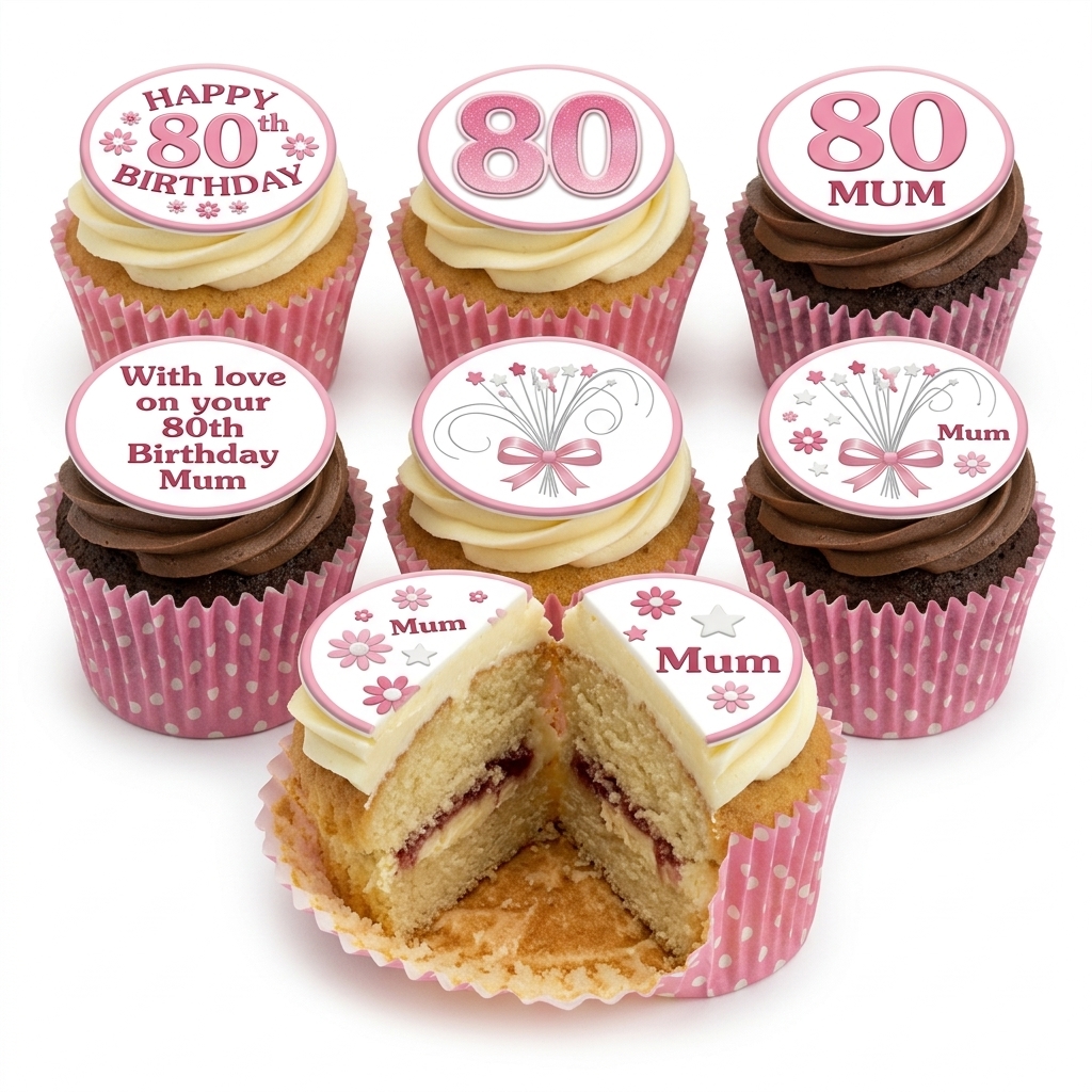 80th Birthday Cupcakes for Women