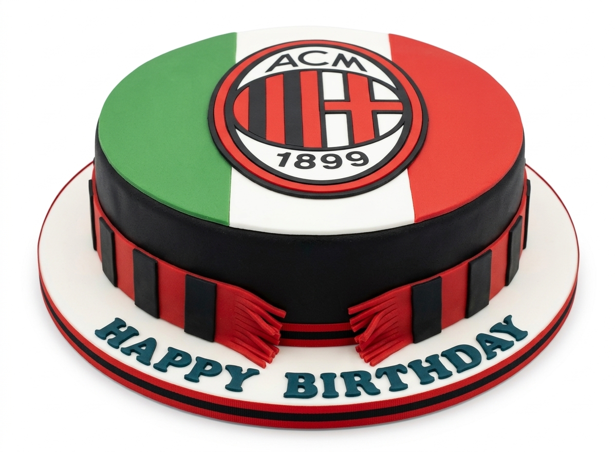 AC Milan Football Birthday Cake