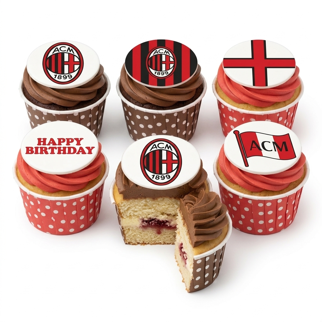 AC Milan Football Birthday Cupcakes