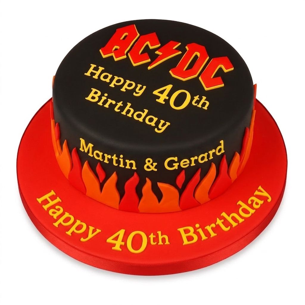 AC/DC Rock Band Birthday Cake