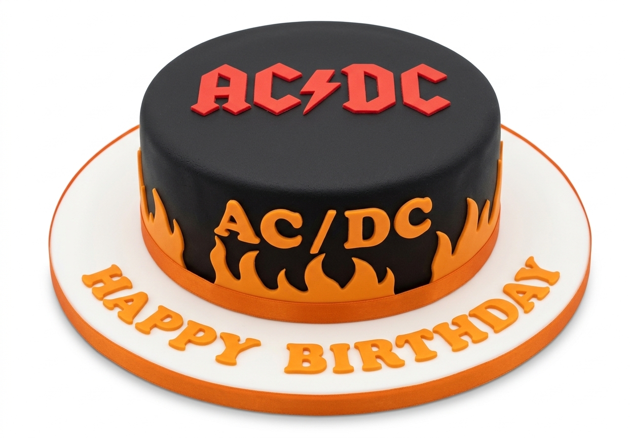 AC/DC Rock Band Birthday Cake