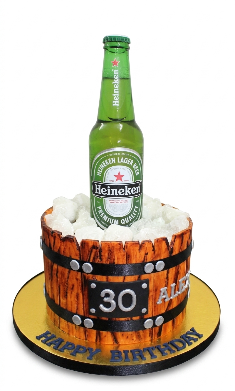 Heineken Beer Bottle Birthday Cake