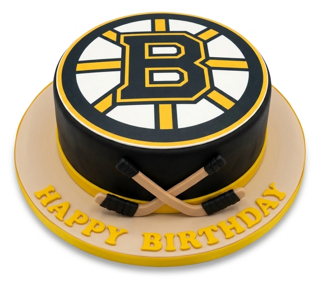 Boston Bruins Ice Hockey Birthday Cake