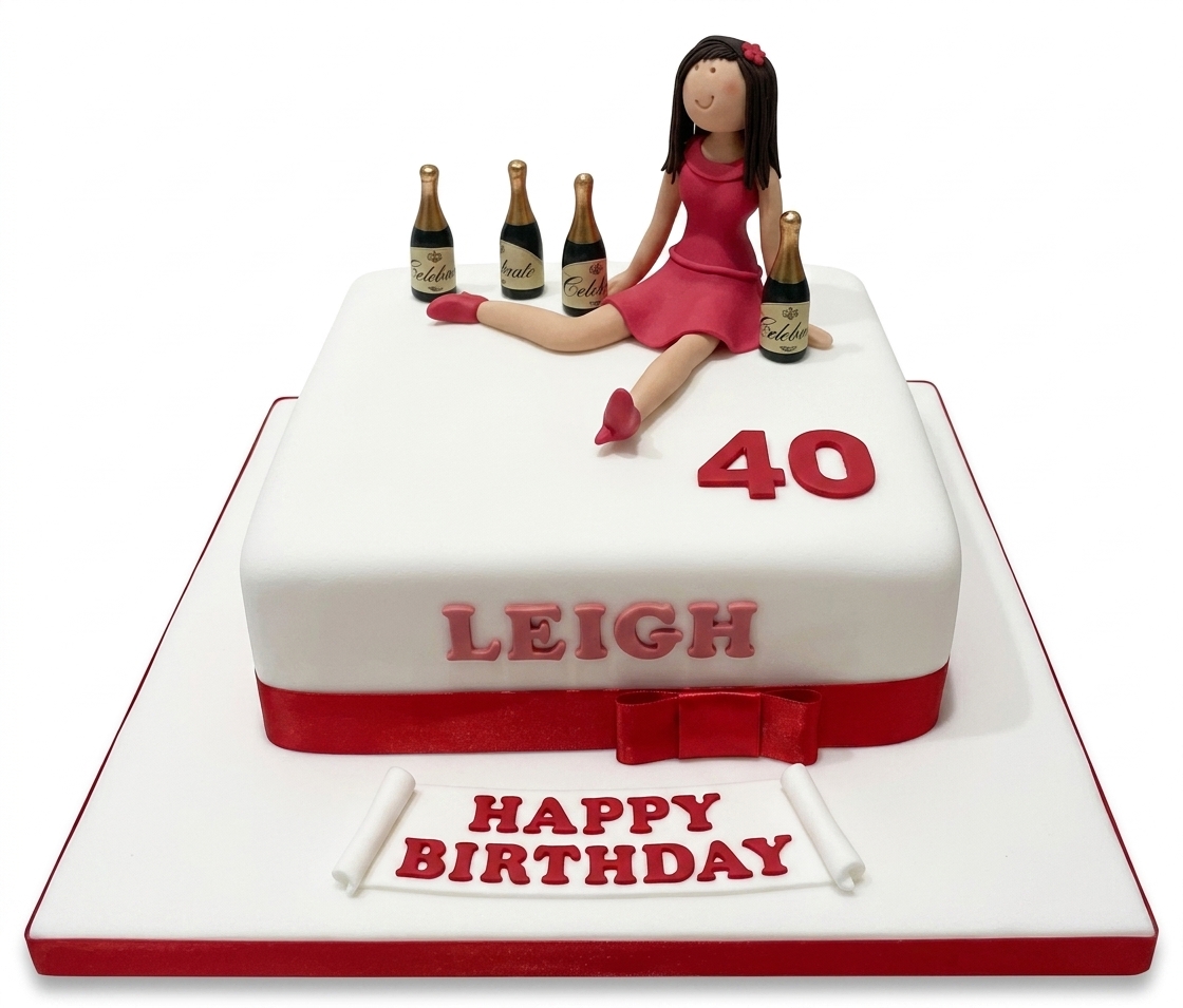 Celebration Birthday Cake for Her with Custom Age