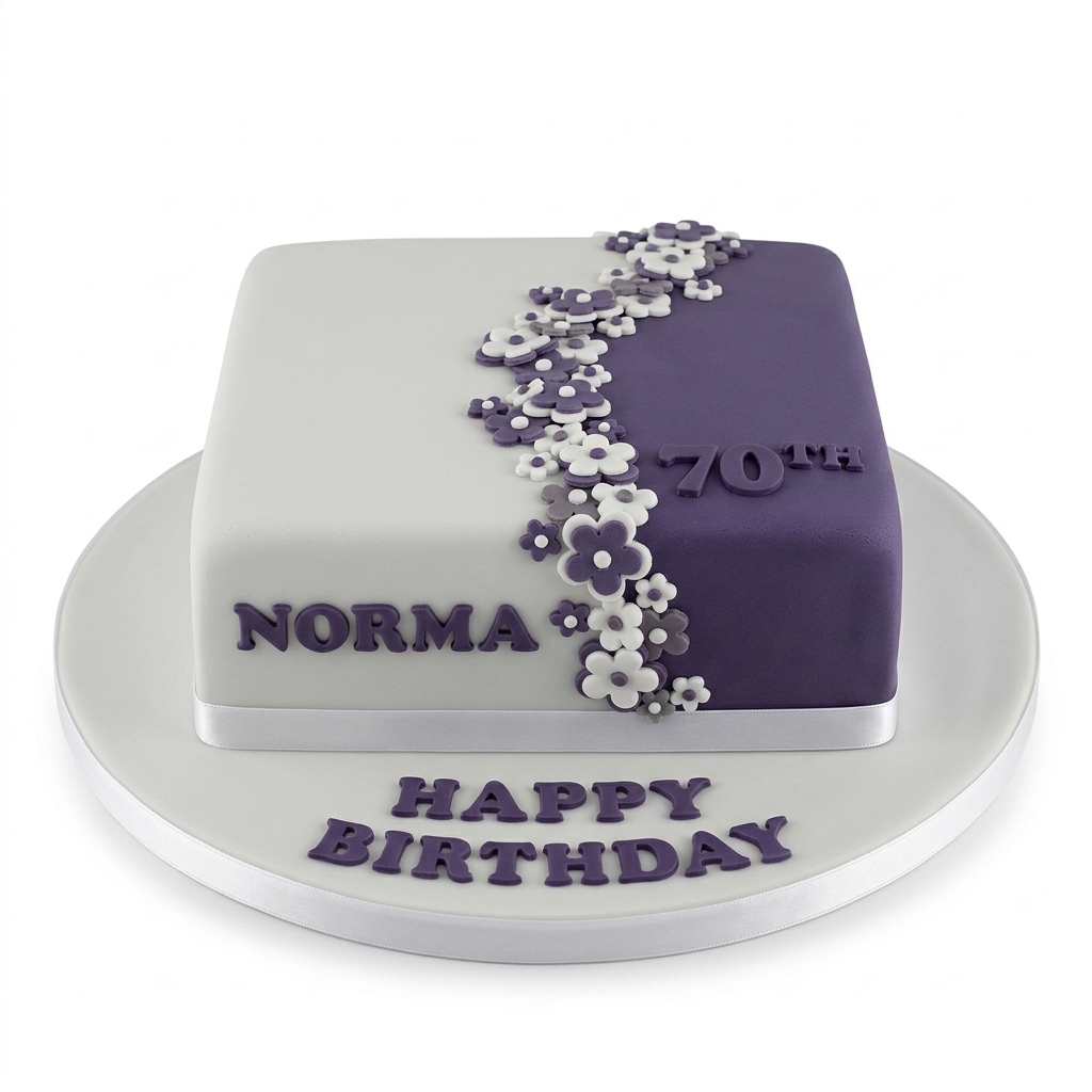 Floral Elegance Birthday Cake for Her with Custom Age
