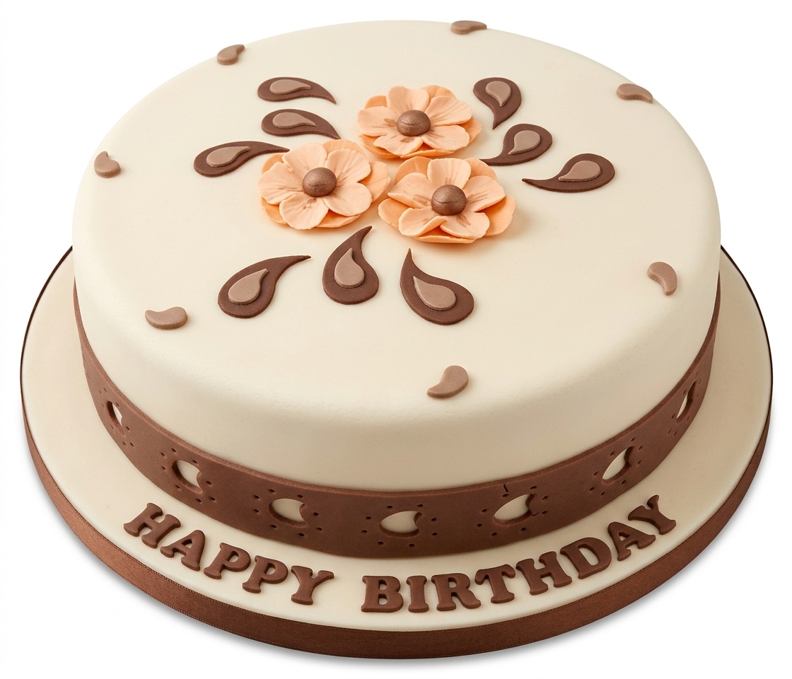 Elegant Floral Birthday Cake for Her