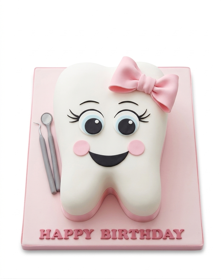 Cute Tooth Theme Birthday Cake