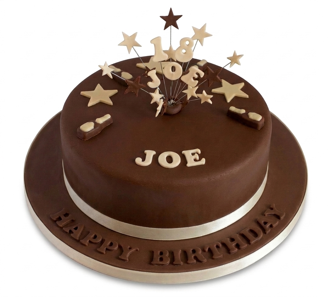 Star Theme Birthday Cake for Him with Custom Age Topper