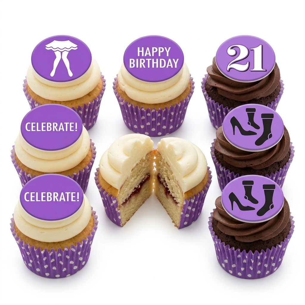 Elegant Ladies Birthday Cupcakes with Custom Age