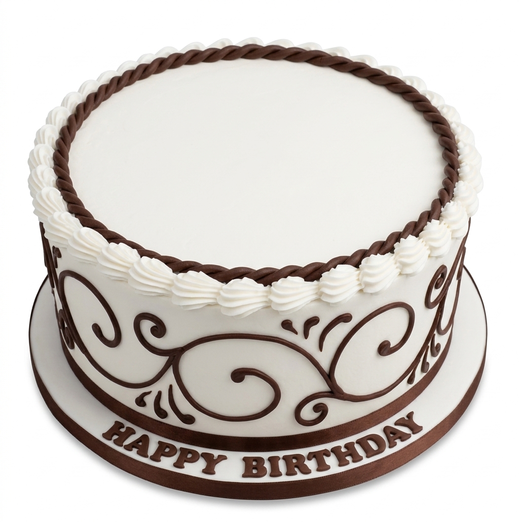 Elegant Scrollwork Birthday Cake