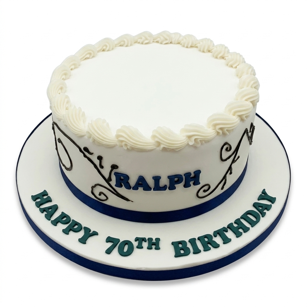 Elegant Swirls Adult Birthday Cake