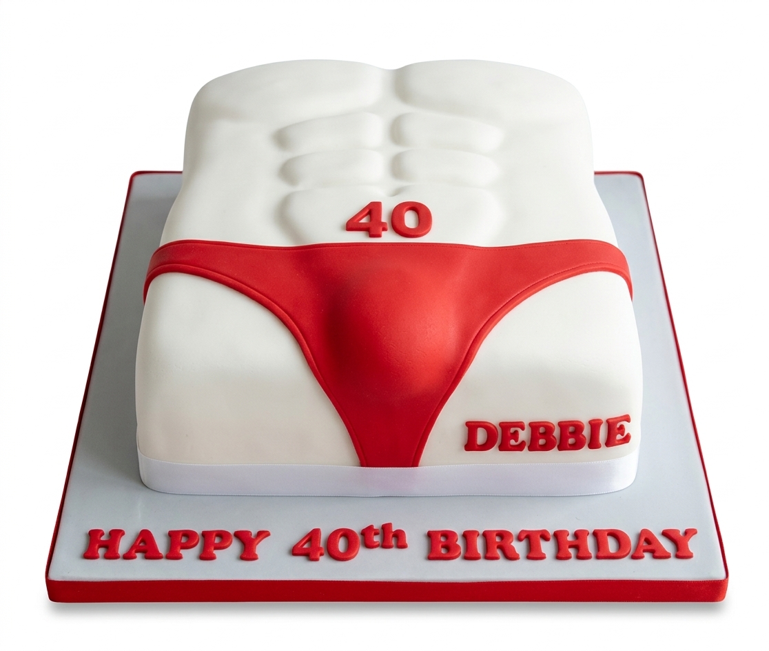 Adult Male Torso Birthday Cake