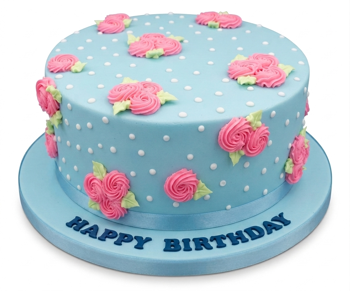 Floral Polka Dot Birthday Cake for Her