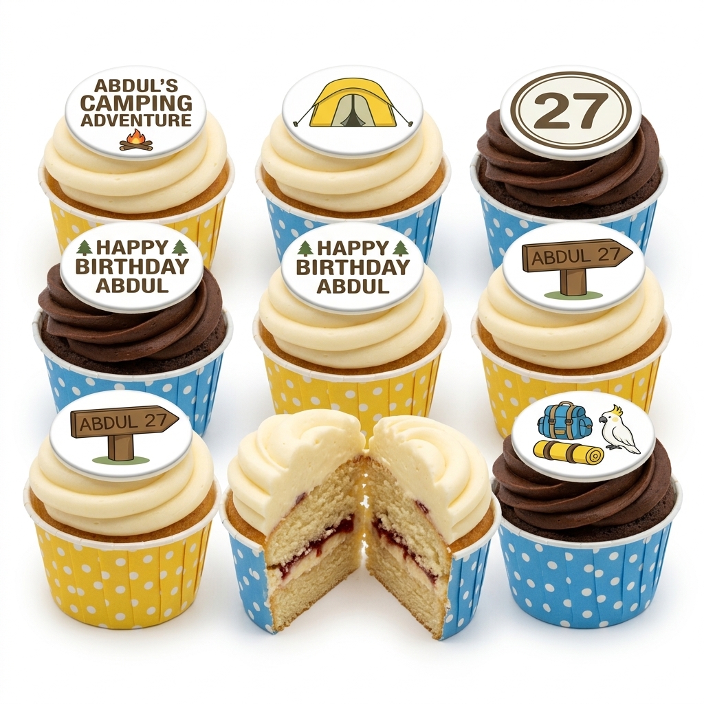 Camping Adventure Birthday Cupcakes
