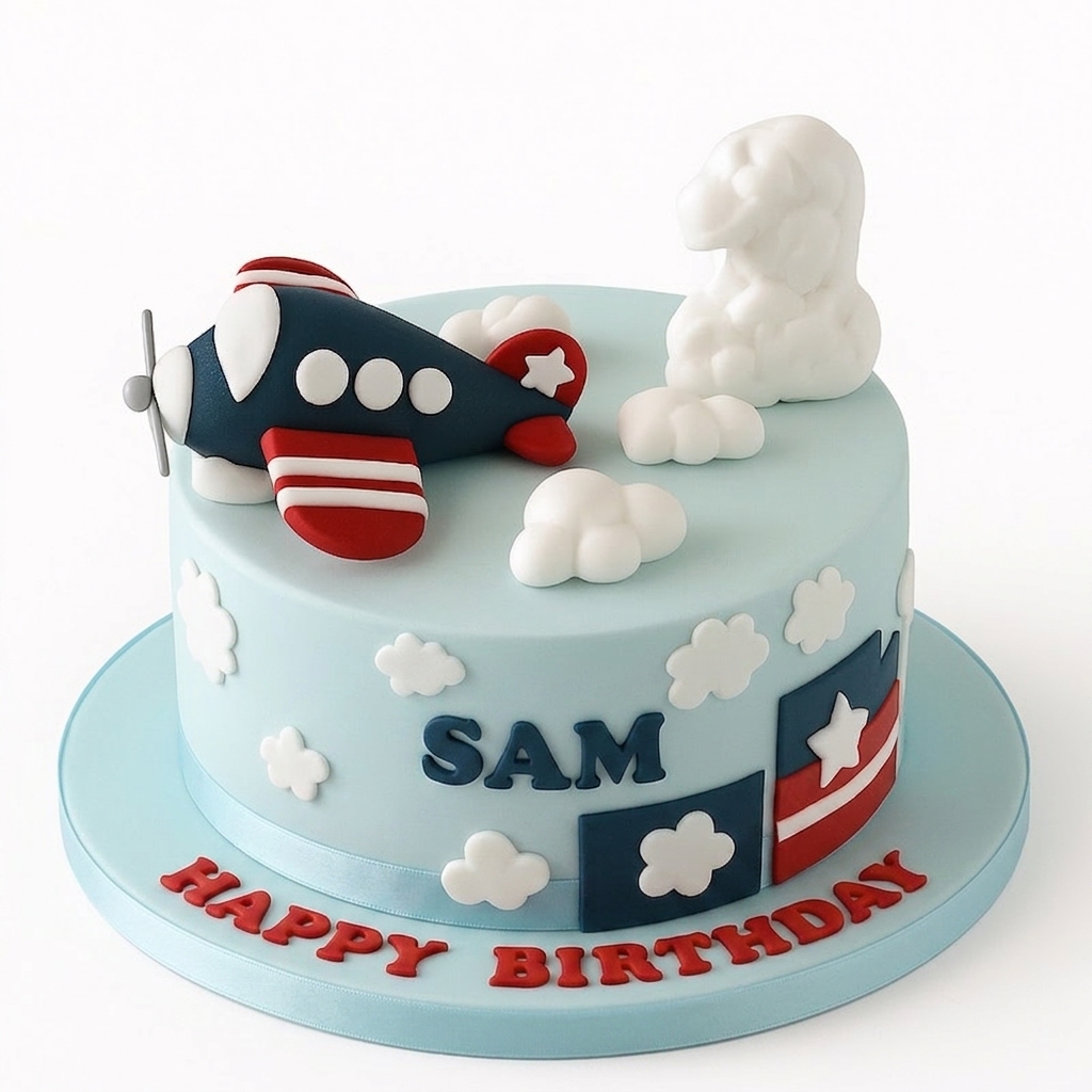 Airplane Adventure Kids Birthday Cake