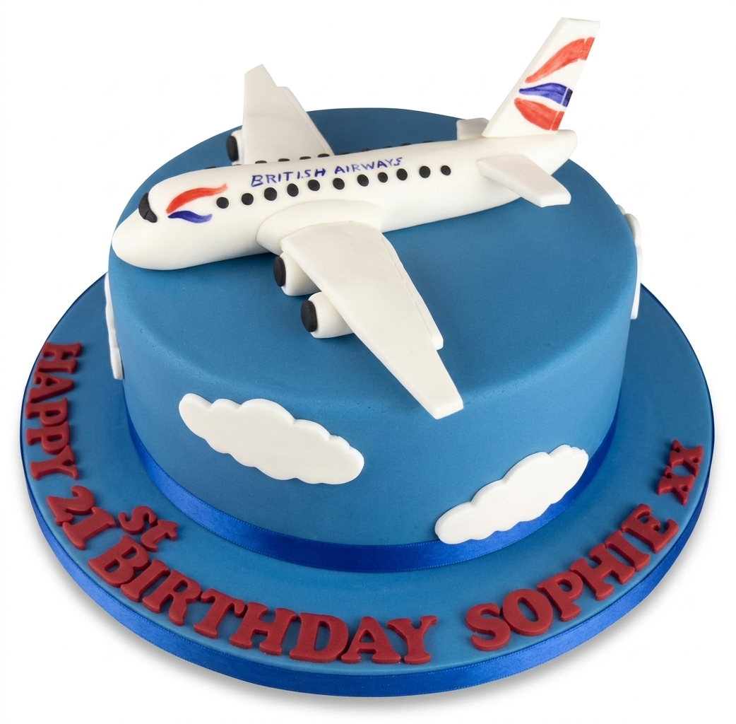 Airplane Birthday Cake with Custom Message