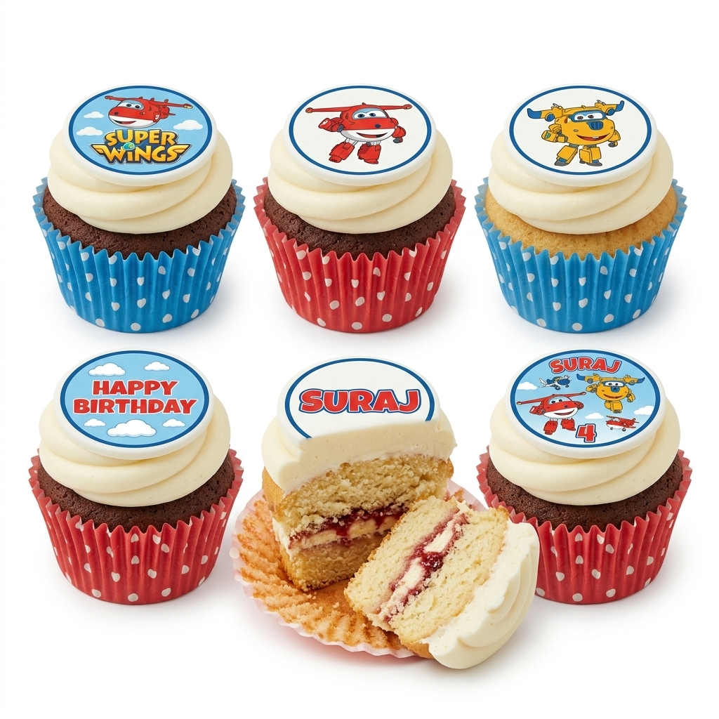 Super Wings Birthday Cupcakes for Kids