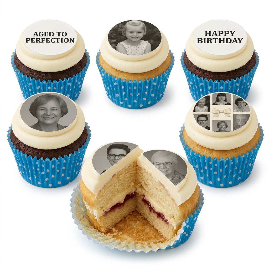 Personalised Photo Birthday Cupcakes